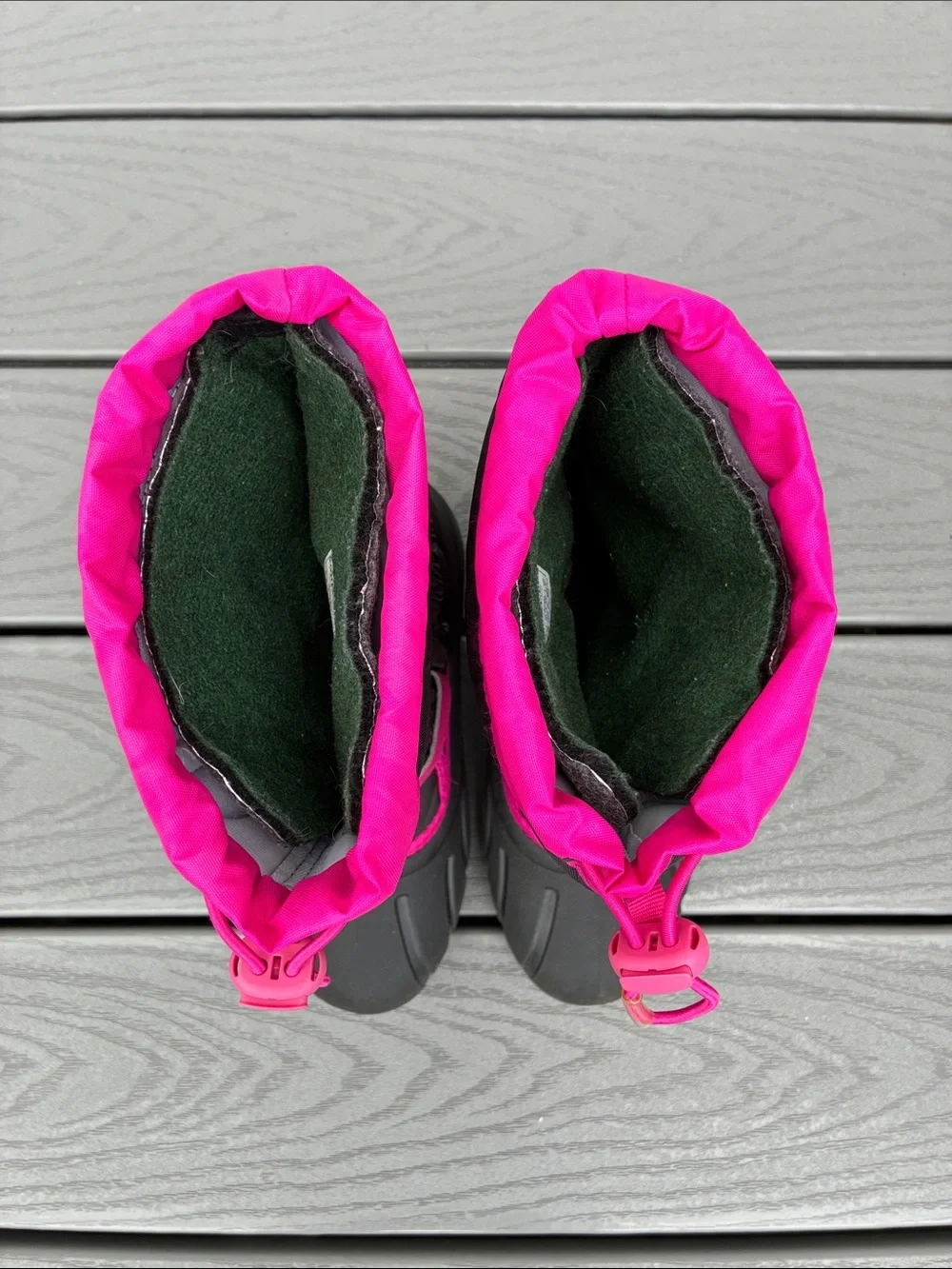 SOREL Kids' Flurry Waterproof Snow Boot Black & Hot Pink Size 3